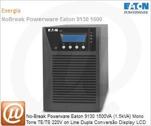 103006435-6591 - No-Break Powerware Eaton 9130 1500VA (1.5kVA) Mono Torre TE/TS 220V on Line Dupla Converso Display LCD e Bat. Internas Gar. 02 Anos.