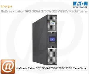 9PX3000IB - No-Break Eaton 9PX 3KVA/2700W 220V/220V Rack/Torre