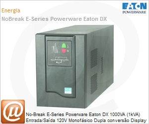 EDX1000LB - No-Break E-Series Powerware Eaton DX 1000VA (1kVA) Entrada/Sada 120V Monofsico Dupla converso Display LED Baterias Internas Torre