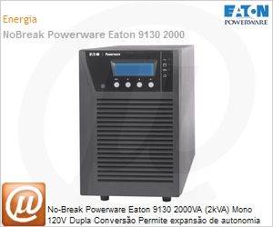 P-103000293 - No-Break Powerware Eaton 9130 2000VA (2kVA) Mono 120V Dupla Converso Permite expanso de autonomia Torre