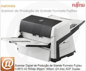 FI-6670 - Scanner Digital de Produo de Grande Formato Fujitsu fi-6670 A3 600dpi 90ppm 180ipm (24 bits) ADF Duplex USB SCSI VRS Professional