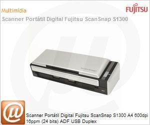 S1300 - Scanner Porttil Digital Fujitsu ScanSnap S1300 A4 600dpi 16ppm (24 bits) ADF USB Duplex