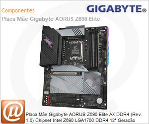 Z690-A-E-AX-DDR4 - Placa Me Gigabyte AORUS Z690 Elite AX DDR4 (Rev. 1.0) Chipset Intel Z690 LGA1700 DDR4 12 Gerao