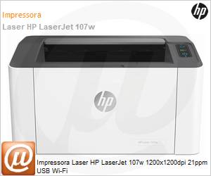 4ZB78A - Impressora Laser HP LaserJet 107w 1200x1200dpi 21ppm USB Wi-Fi