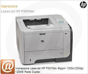 CE528A - Impressora LaserJet HP P3015dn 40ppm 1200x1200dpi 128MB Rede Duplex