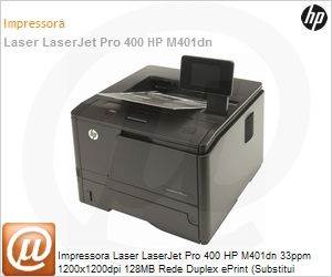 CF278A - Impressora Laser LaserJet Pro 400 HP M401dn 33ppm 1200x1200dpi 128MB Rede Duplex ePrint (Substitui P2055DN / CE459A)