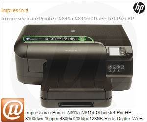 CM752A - Impressora ePrinter N811a N811d OfficeJet Pro HP 8100dwn 16ppm 4800x1200dpi 128MB Rede Duplex Wi-Fi (Substitui 6000N / 6000DWN / 8000DN / CB051A / CB049A / CB092A)