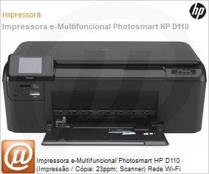 CN731A - Impressora e-Multifuncional Photosmart HP D110 (Impresso / Cpia: 23ppm; Scanner) Rede Wi-Fi (Substitui Photosmart HP C4780 / Q8380A)