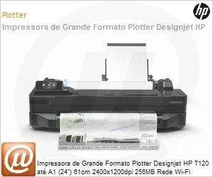 CQ891A - Impressora de Grande Formato Plotter Designjet HP T120 at A1 (24") 61cm 2400x1200dpi 256MB Rede Wi-Fi ePrinter (Substitui 111 e 111r)