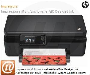 CZ282A - Impressora Multifuncional e-All-in-One Deskjet Ink Advantage HP 5525 (Impresso: 22ppm Cpia: 6,5cpm; Scanner) Wi-Fi ePrint