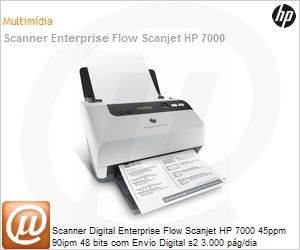 L2730B - Scanner Digital Enterprise Flow Scanjet HP 7000 45ppm 90ipm 48 bits com Envio Digital s2 3.000 pg/dia