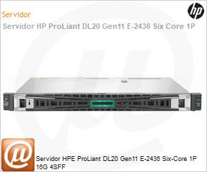P65396-B21 - Servidor HPE ProLiant DL20 Gen11 E-2436 Six-Core 1P 16GB 4SFF 