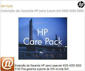 U3472PE - Extenso de Garantia HP para LaserJet 4300 4350 5000 5100 Pos-garantia suporte de HW on-site 9x5 resp.prox.dia util 1 ano 