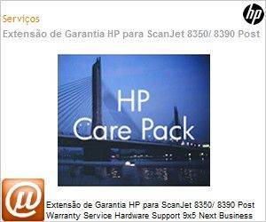 UH368PE - Extenso de Garantia HP para ScanJet 8350/ 8390 Post Warranty Service Hardware Support 9x5 Next Business Day 1 Ano on site 