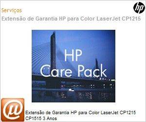 UM139E - Extenso de Garantia HP para Color LaserJet CP1215 CP1515 3 Anos 