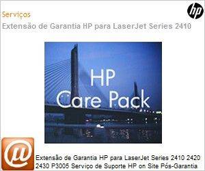UT823PE - Extenso de Garantia HP para LaserJet Series 2410 2420 2430 P3005 Servio de Suporte HP on Site Ps-Garantia 9x5 Prximo Dia til 2 Anos 