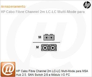 221692-B21 - HP Cabo Fibre Channel 2m LC-LC Multi-Mode para MSA Hub 2/3. SAN Switch 2/8 e Mdulo I/O FC