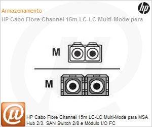 221692-B23 - HP Cabo Fibre Channel 15m LC-LC Multi-Mode para MSA Hub 2/3. SAN Switch 2/8 e Mdulo I/O FC
