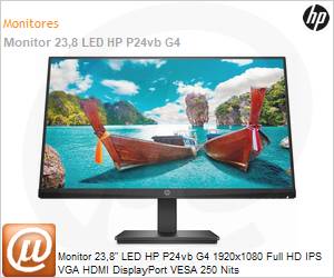 3Y0Q7AA - Monitor 23,8" LED HP P24vb G4 1920x1080 Full HD IPS VGA HDMI DisplayPort VESA 250 Nits