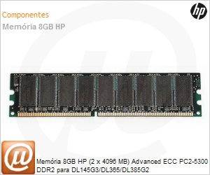 408854-B21 - Memria 8GB HP (2 x 4096 MB) Advanced ECC PC2-5300 DDR2 para DL145G3/DL365/DL385G2