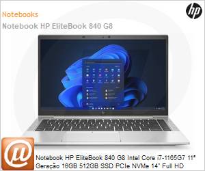 4D572LA - Notebook HP EliteBook 840 G8 Intel Core i7-1165G7 11 Gerao 16GB 512GB SSD PCIe NVMe 14" Full HD Windows 10 Pro Wi-Fi 6 Bluetooth 5 Iris Xe Graphics