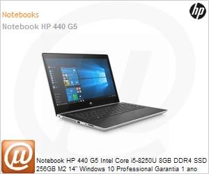 4KZ94LA - Notebook HP 440 G5 Intel Core i5-8250U 8GB DDR4 SSD 256GB M2 14" Windows 10 Professional Garantia 1 ano balco
