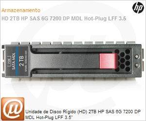 507616-B21 - Unidade de Disco Rgido (HD) 2TB HP SAS 6G 7200 DP MDL Hot-Plug LFF 3.5"