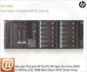 595166-001 - Servidor ProLiant HP DL370 G6 Xeon Six-Core X5650 (2.66GHz) [x2] 12GB Sem Disco RAID Smart Array P410i/1GB