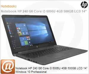 5DZ56LA - Notebook HP 240 G6 Core i3 6006U 4GB 500GB LCD 14" Windows 10 Professional