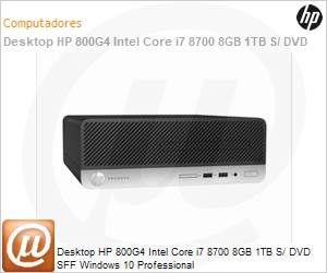 5FT57LA - Desktop HP 800G4 Intel Core i7 8700 8GB 1TB S/ DVD SFF Windows 10 Professional