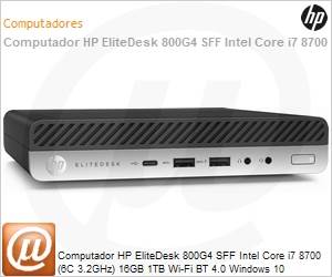 5FT60LA-AC4 - Desktop-PC HP EliteDesk 800G4 SFF Intel Core i7 8700 (6C 3.2GHz) 16GB 1TB Wi-Fi BT 4.0 Windows 10 Professional