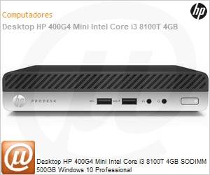 5LA42LA - Desktop HP 400G4 Mini Intel Core i3 8100T 4GB SODIMM 500GB Windows 10 Professional