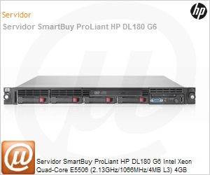 602962-205 - Servidor SmartBuy ProLiant HP DL180 G6 Intel Xeon Quad-Core E5506 (2.13GHz/1066MHz/4MB L3) 4GB 250GB SAS/SATA