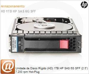 605835-B21 - Unidade de Disco Rgido (HD) 1TB HP SAS 6G SFF (2 5") 7.200 rpm Hot-Plug