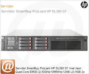 607244-205 - Servidor SmartBuy ProLiant HP DL380 G7 Intel Xeon Quad-Core E5630 (2.53GHz/1066MHz/12MB L3) 6GB 2x 146GB SAS/SATA