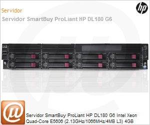 641209-205 - Servidor SmartBuy ProLiant HP DL180 G6 Intel Xeon Quad-Core E5606 (2.13GHz/1066MHz/4MB L3) 4GB 500GB Rack