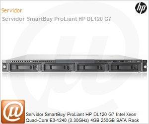 644705-205 - Servidor SmartBuy ProLiant HP DL120 G7 Intel Xeon Quad-Core E3-1240 (3.30GHz) 4GB 250GB SATA Rack