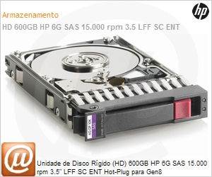 652620-B21 - Unidade de Disco Rgido (HD) 600GB HP 6G SAS 15.000 rpm 3.5" LFF SC ENT Hot-Plug para Gen8