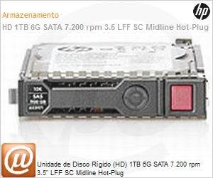 657750-B21 - Unidade de Disco Rgido (HD) 1TB 6G SATA 7.200 rpm 3.5" LFF SC Midline Hot-Plug