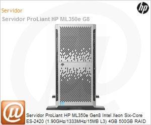 690560-S05 - Servidor ProLiant HP ML350e Gen8 Intel Xeon Six-Core ES-2420 (1.90GHz/1333MHz/15MB L3) 4GB 500GB RAID B120i Ventiladores [x2]