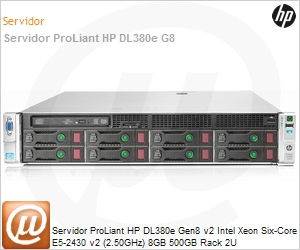 748208-S05 - Servidor ProLiant HP DL380e Gen8 v2 Intel Xeon Six-Core E5-2430 v2 (2.50GHz) 8GB 500GB Rack 2U