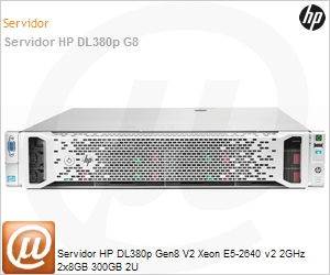 752396-S05 - Servidor HP DL380p Gen8 V2 Xeon E5-2640 v2 2GHz 2x8GB 300GB 2U
