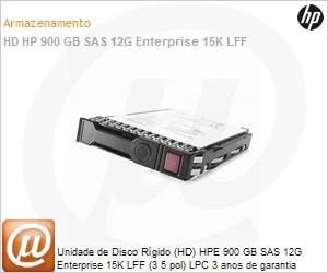 870761-B21 - Unidade de Disco Rgido (HD) HPE 900 GB SAS 12G Enterprise 15K LFF (3 5 pol) LPC 3 anos de garantia firmware assinado digitalmente