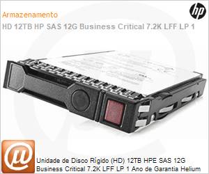 881781-B21 - Unidade de Disco Rgido (HD) 12TB HPE SAS 12G Business Critical 7.2K LFF LP 1 Ano de Garantia Helium 512e Multi Vendor HDD