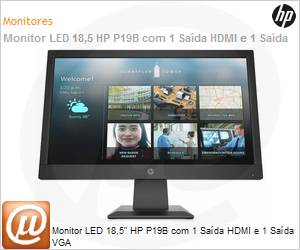 9TY83AA - Monitor 18,5" LED HP P19B com 1 Sada HDMI e 1 Sada VGA