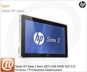 A6M60AA - Tablet HP Slate 2 Atom Z670 2GB 64GB SSD 8,9" Windows 7 Professional Desbloqueado