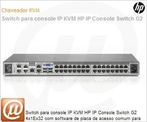 AF622A - Switch para console IP KVM HP IP Console Switch G2 4x1Ex32 com software de placa de acesso comum para mdia virtual