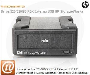 AJ768A - Unidade de fita 320/320GB RDX Externa USB HP StorageWorks RDX160 External Removable Disk Backup System