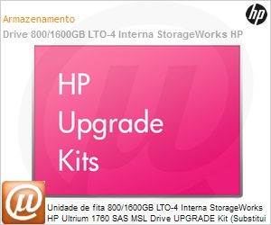 AK383B - Unidade de fita 800/1600GB LTO-4 Interna StorageWorks HP Ultrium 1760 SAS MSL Drive UPGRADE Kit (Substitui AK383A)
