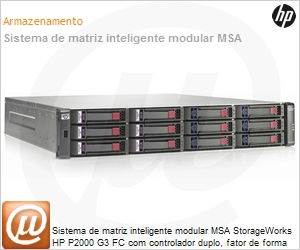 AP845B - Sistema de matriz inteligente modular MSA StorageWorks HP P2000 G3 FC com controlador duplo, fator de forma grande (Substitui AP845A)